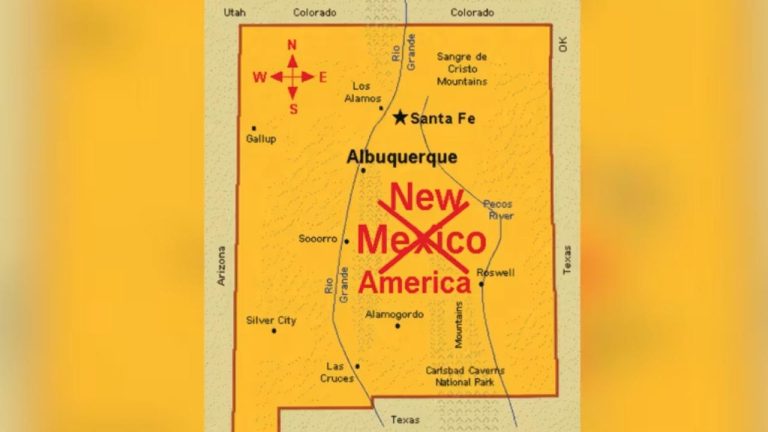 Trump, New Mexico'nun adını New America olarak değiştiren bir harita paylaştı