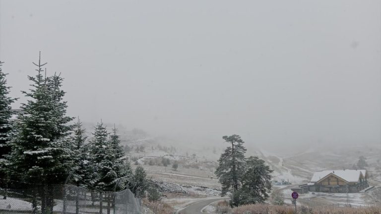 Bolu'nun yüksek kesimlerine kar yağdı